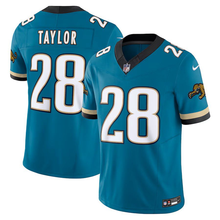 Men Jacksonville Jaguars #28 Fred Taylor Green Nike Throwback Vapor F.U.S.E. Limited Retired Player NFL Jersey->jacksonville jaguars->NFL Jersey